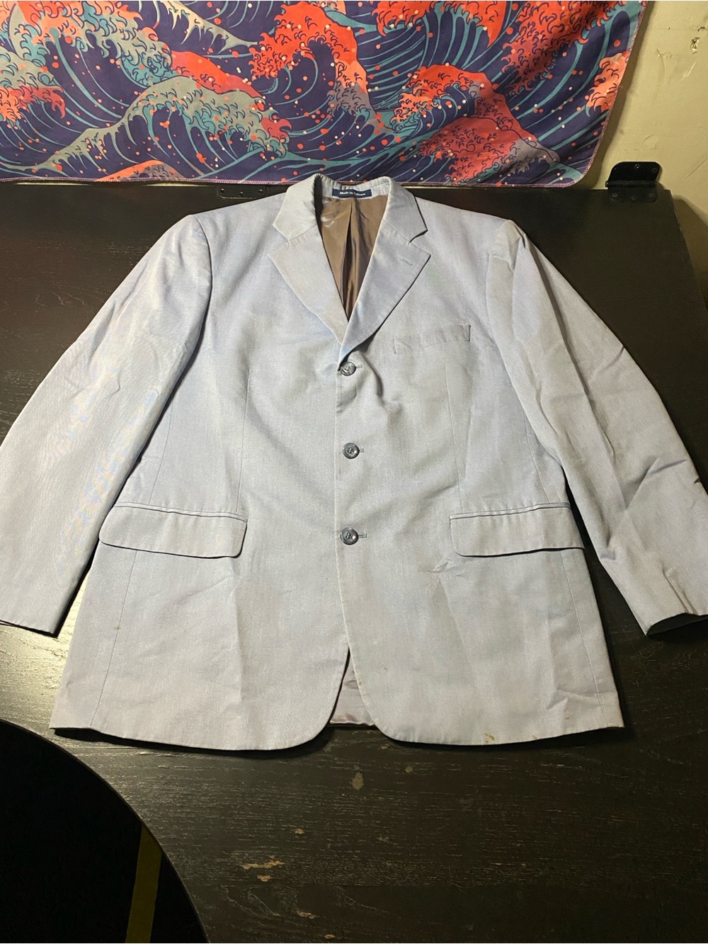 Alan Flusser Iridescent Light Blue Single-Breasted Sport Coat